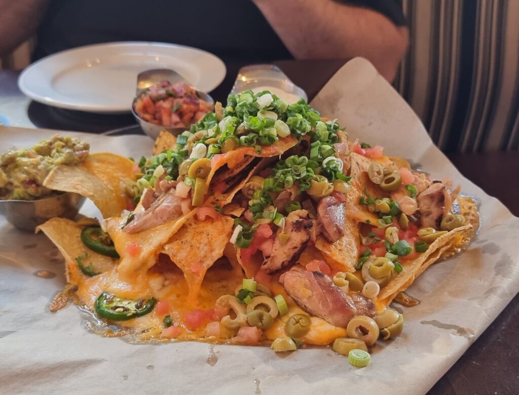 A plate of nachos from Steamworks, Gastown